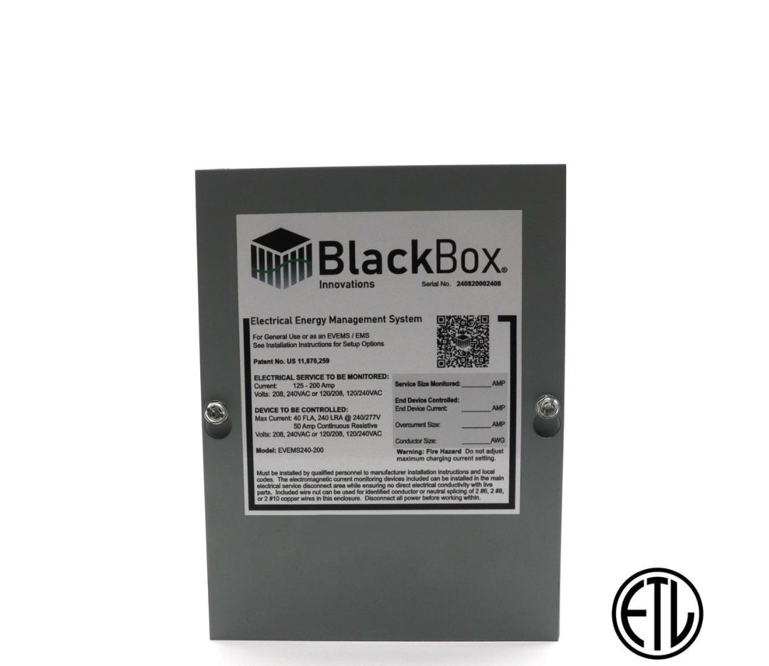 Energy Manager for Service Sizes 125 - 200A, and up to a 60A Charger or End Device